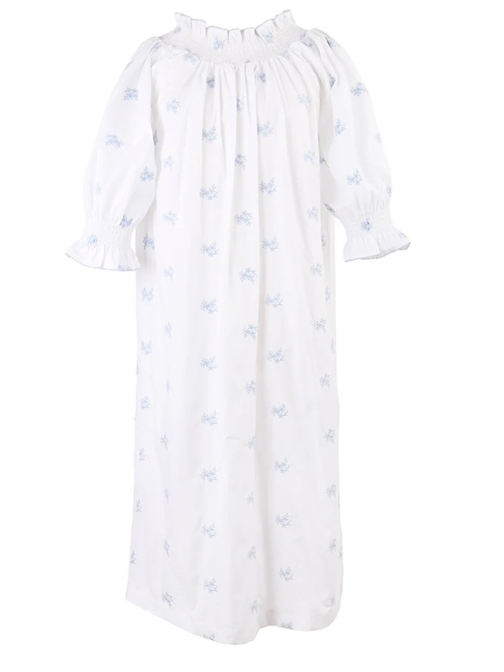NANCY COTTON EMBROIDERED LONG SLEEVE NIGHTGOWN